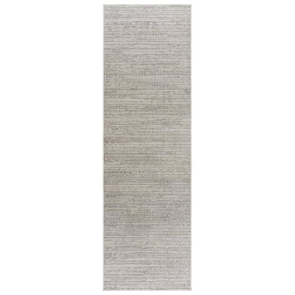 Missha Dario Modern Striped Gray Polyester High-Low Indoor Area Rug