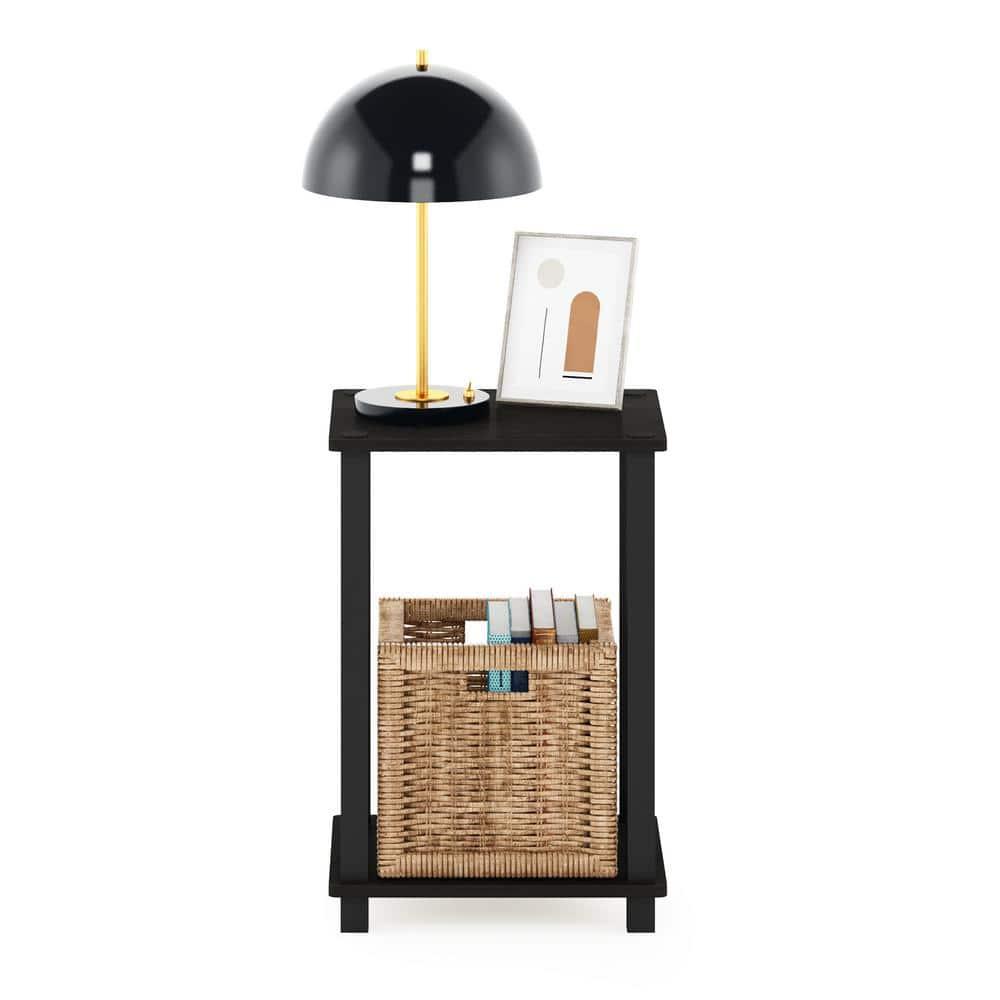 Furinno Simplistic End Table, Small, Espresso/Black