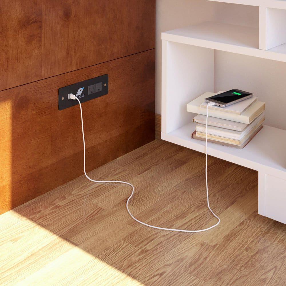 Queen Hamilton Murphy Bed Chest with Folding Mattress - AFI: USB Turbo Charger, Storage