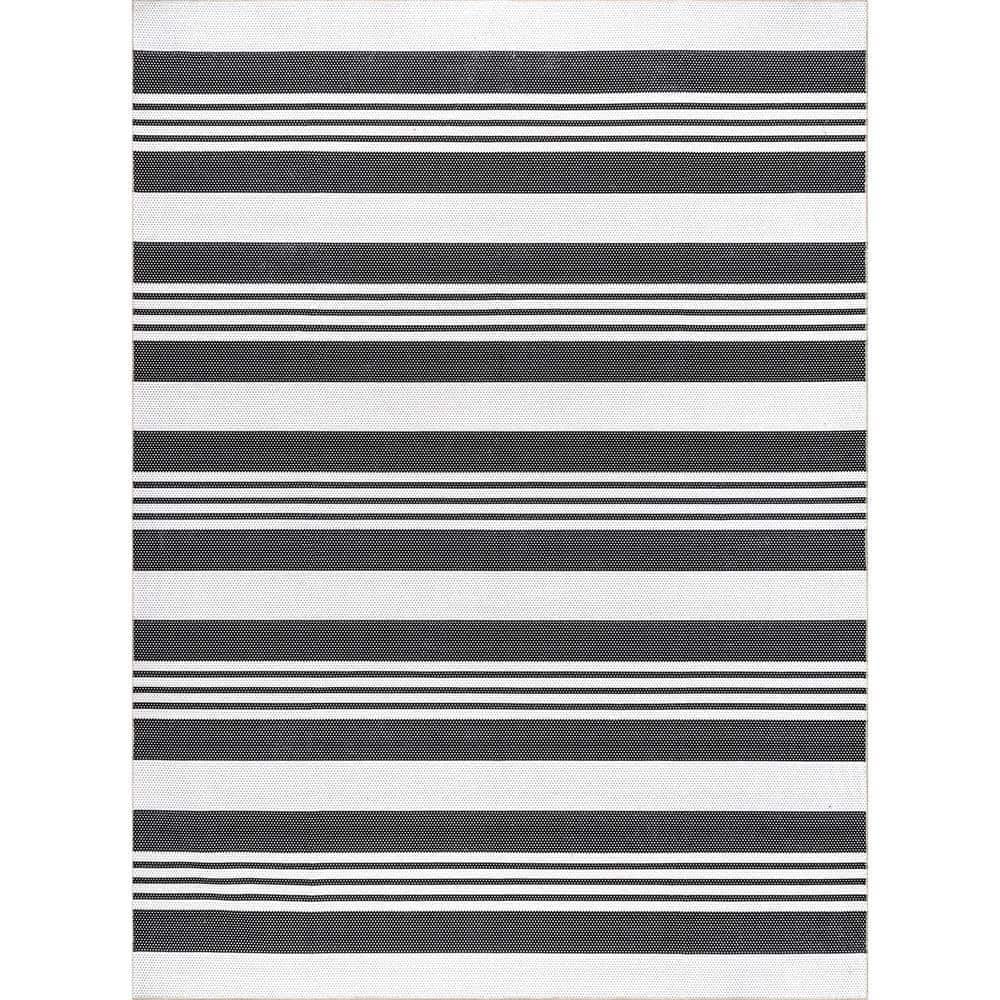 Nuloom Lena Pet Friendly Machine Washable Striped Area Rug, 3' x 5', Charcoal