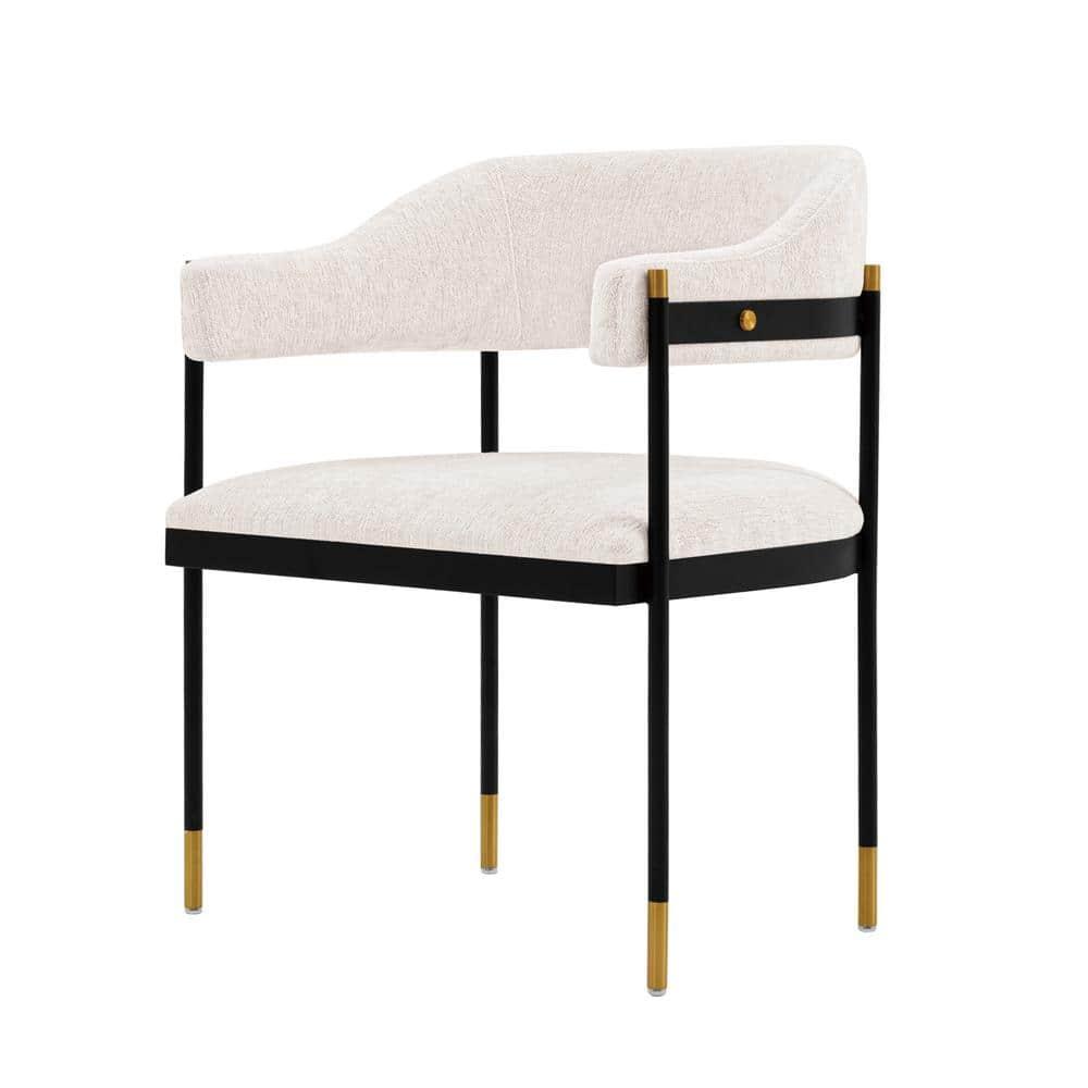 Lia Modern Boucle Upholstered Dining Armchair Cream - Manhattan Comfort