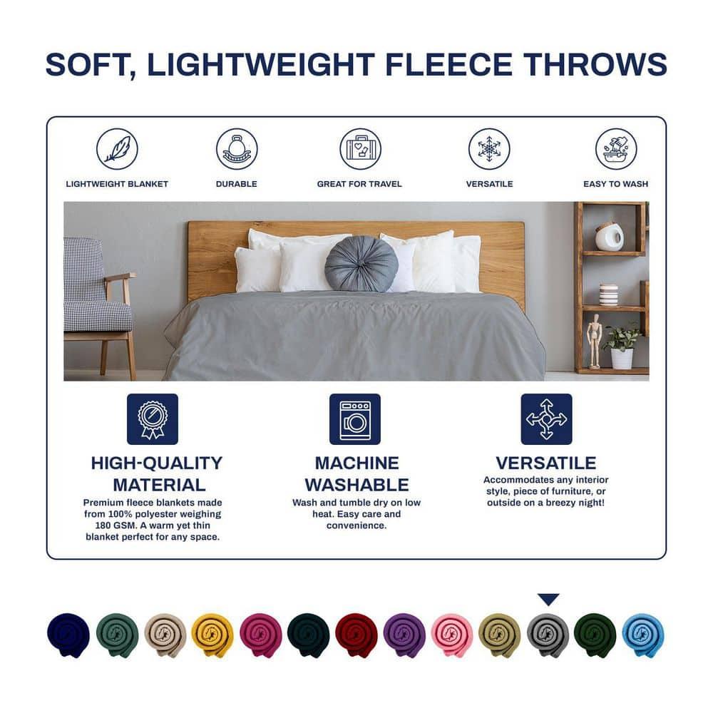 Imperial Home Cozy Comfort 50 x 60 Inch Cozy Fleece Throw Blanket (Set of 12)