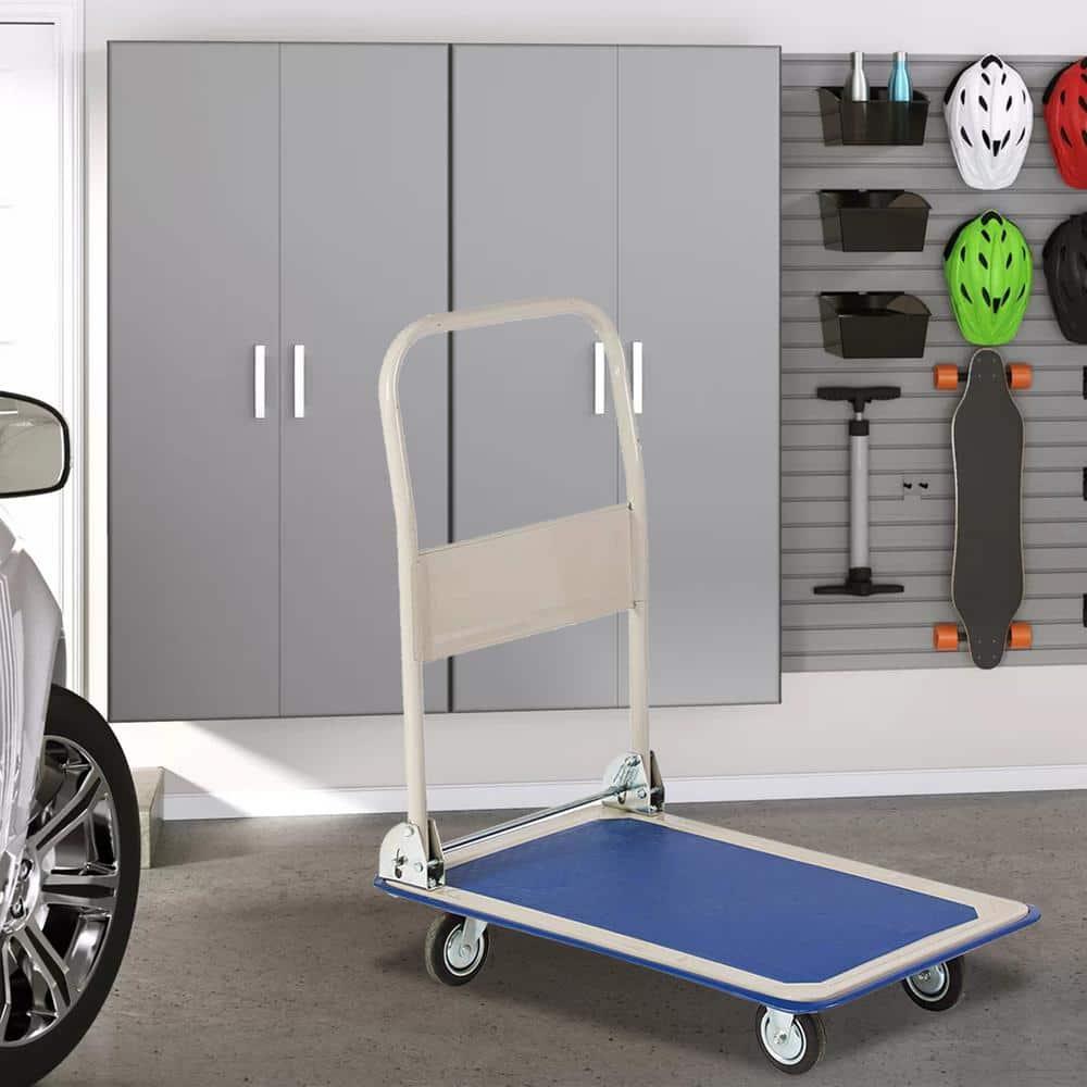 Platform Truck Hand Flatbed Cart Dolly Folding Moving Push Heavy Duty Rolling Cart with 4 Wheels, 330 lbs Weight Capacity