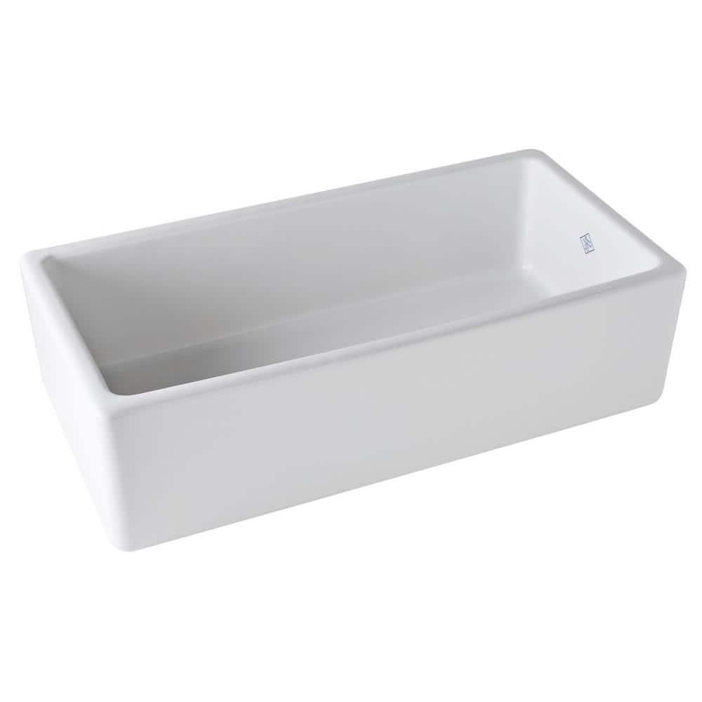 Lancaster 36" Single Bowl Farmhouse Apron Front Fireclay Kitchen Sink