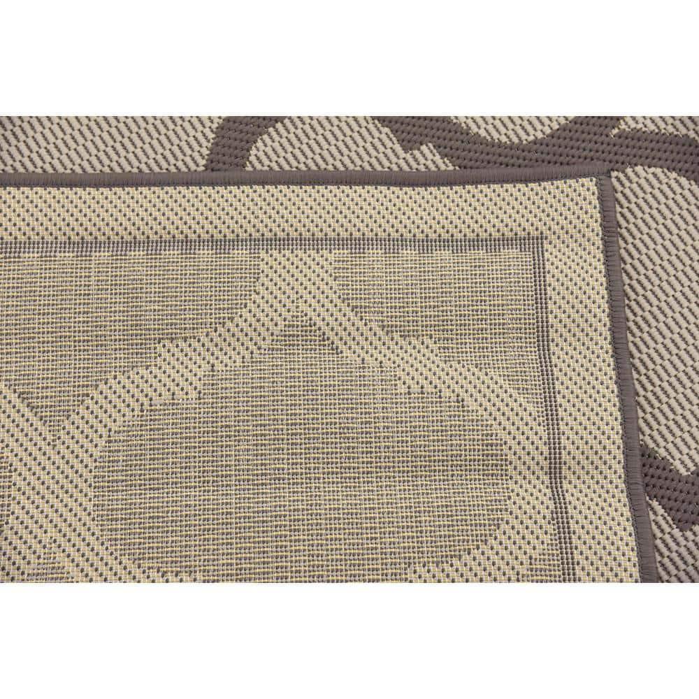 Unique Loom 6' 1 x 6' 1 Square Gray Outdoor Trellis Moroccan Area Rug