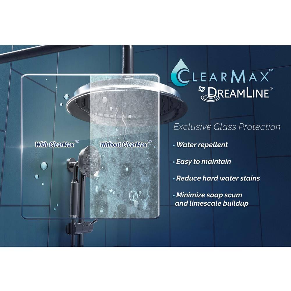 Unidoor-X 55.5" W x 72" H Frameless Shower Door with Fixed Panel