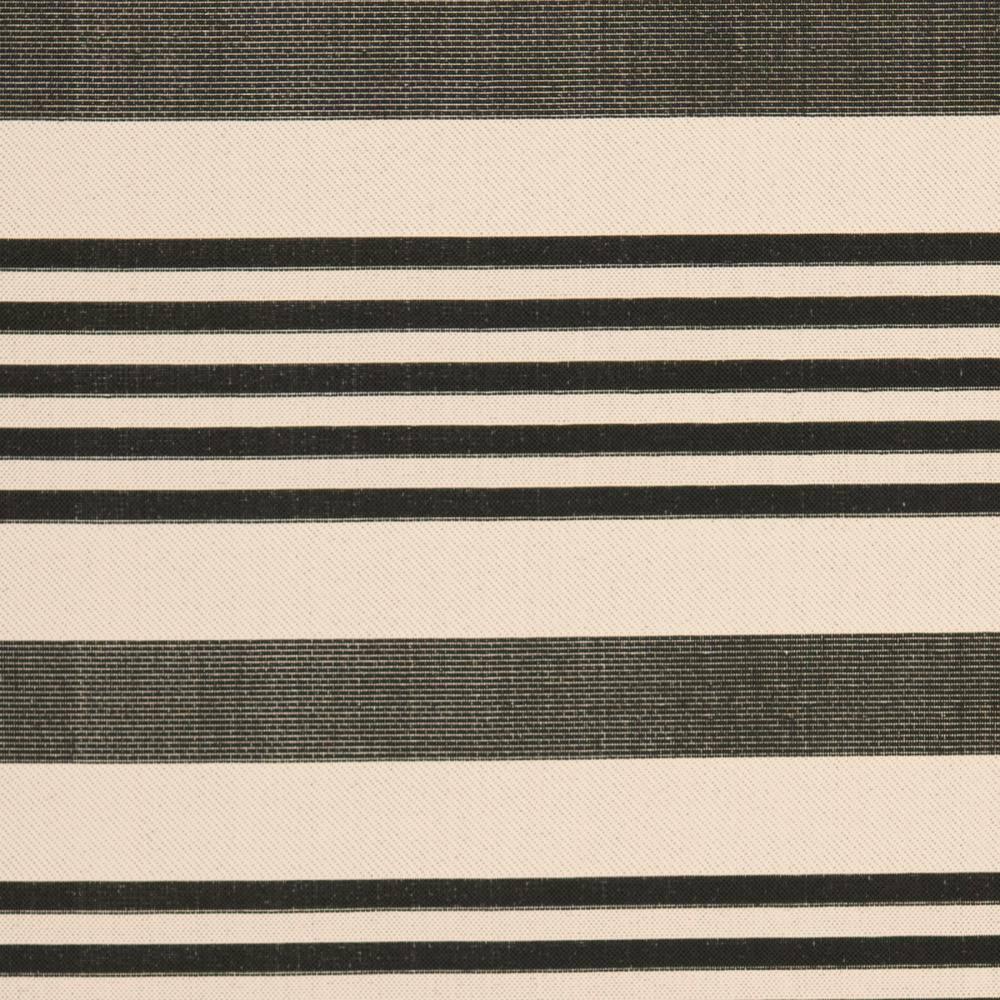 SAFAVIEH Courtyard Caroline Striped Indoor/Outdoor Area Rug, Black/Bone, 9' x 12'