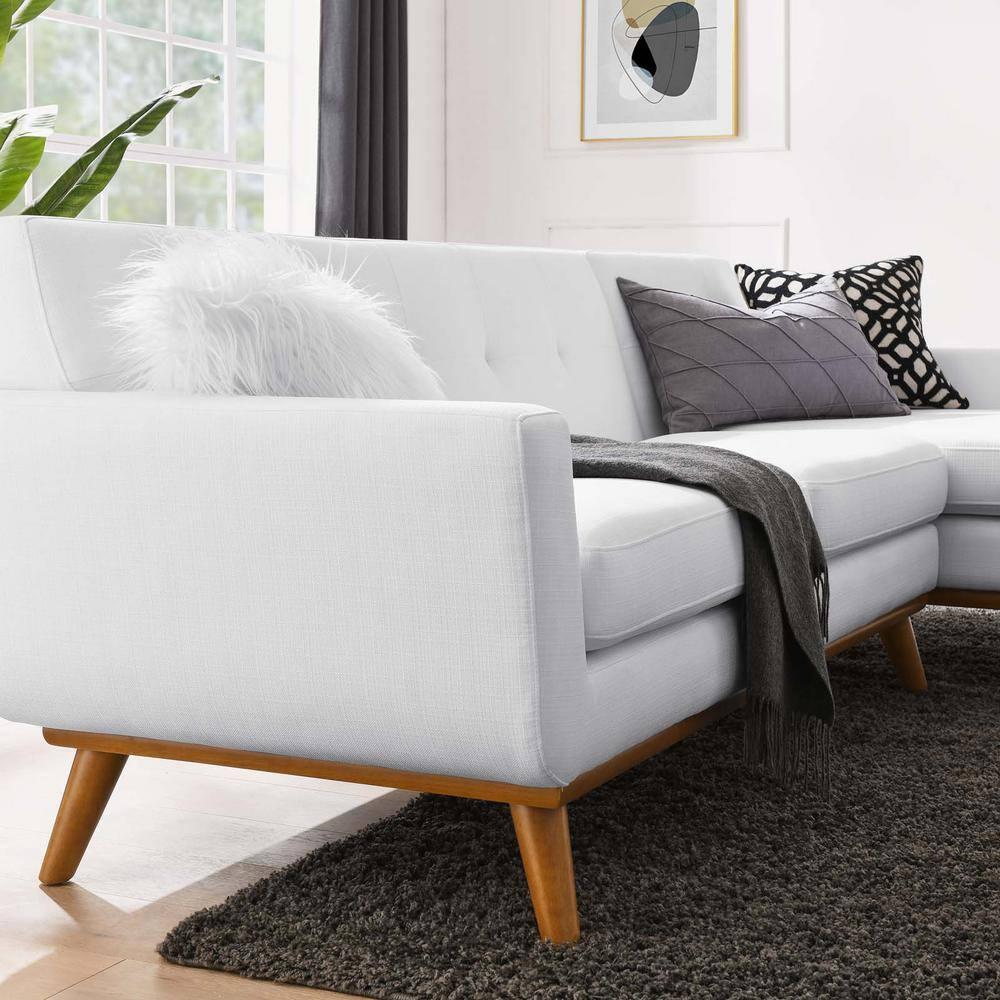 Modway Engage Right-Facing Upholstered Fabric Sectional Sofa in White