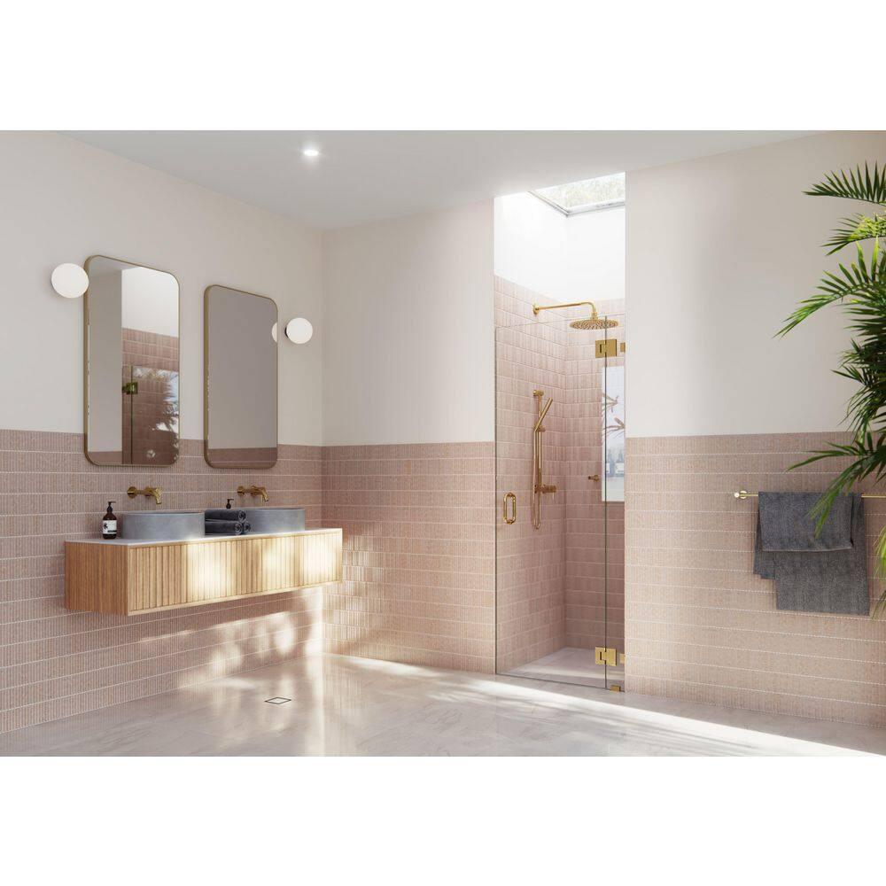 Glass Warehouse Halo 31.75 in. x 78 in. Frameless Glass Hinge Shower Door GW-GH-31-75-PB