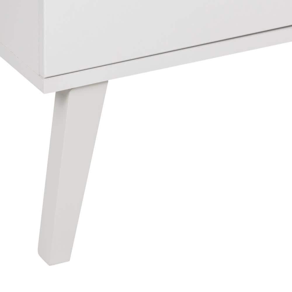 Milo Mid-Century Modern 4 Door Buffet Server White - Prepac: Laminated Storage Cabinet, CARB Certified