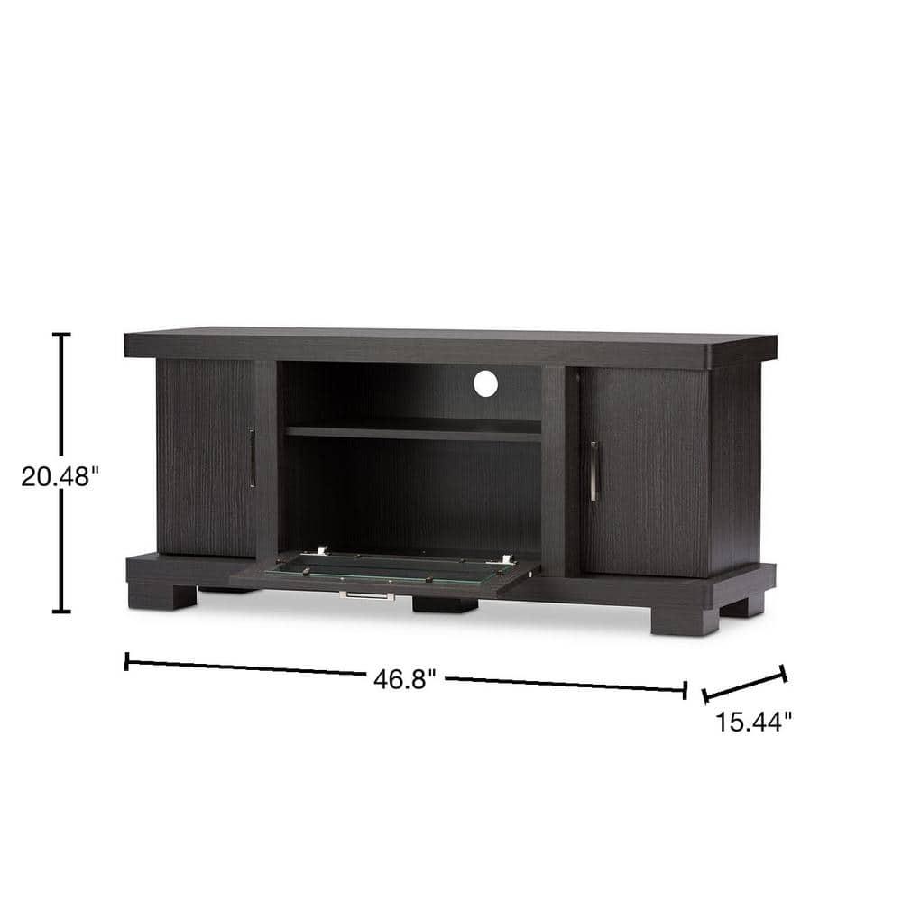 Viveka 2 Door TV Stand for TVs up to 46&#34; Dark Brown - Baxton Studio