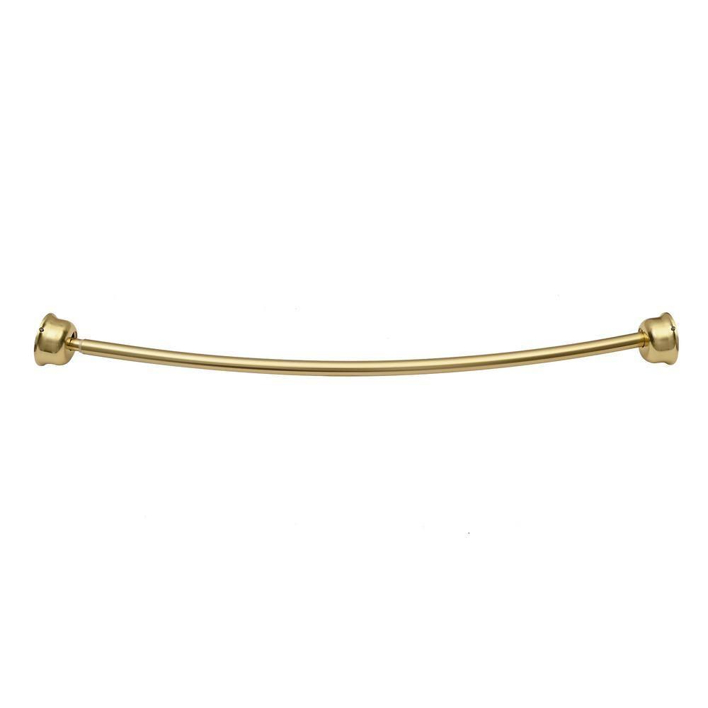 Utopia Alley Utopia Alley Rustproof Fixed Mount Single Curved Shower Rod, Aluminum, adjustable from 45" to 72" Wide