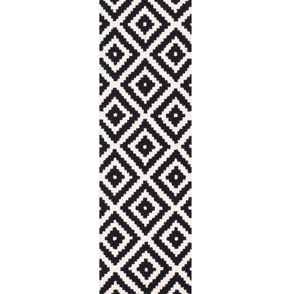Kellee Contemporary Black Doormat 3 ft. x 5 ft. Indoor Oval Area Rug
