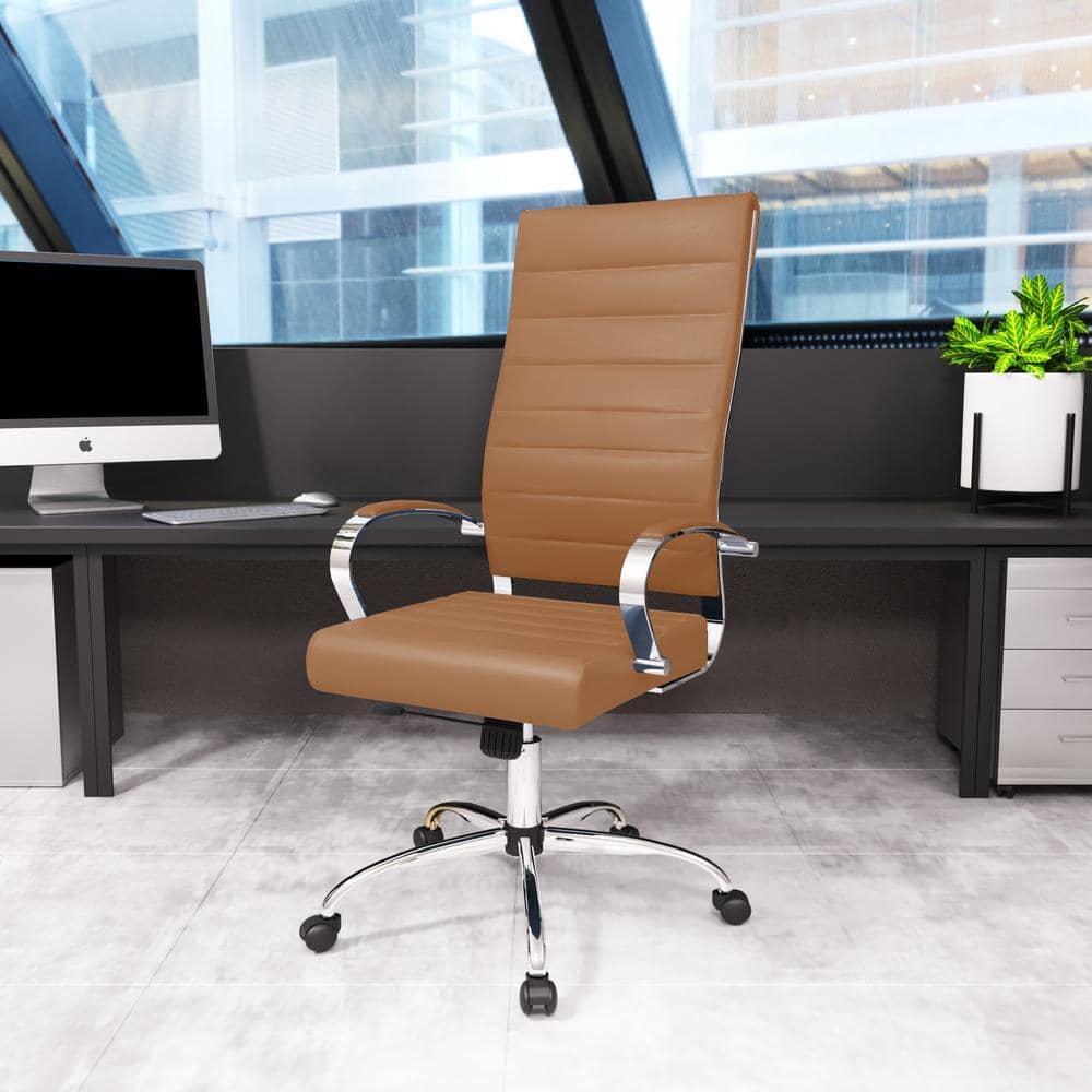 LeisureMod Benmar Modern High Back Leather Office Chair