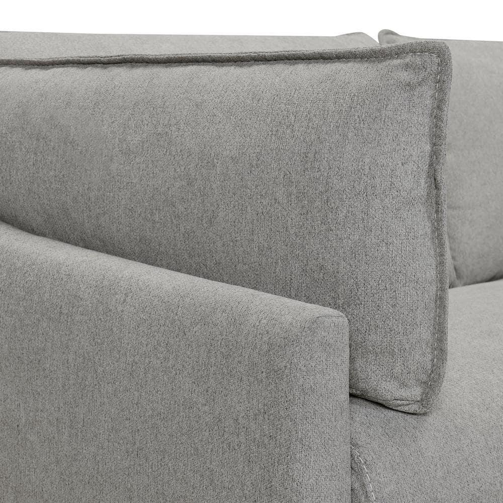 Armen Living Juliett 80" Modern Fabric Reclining Sofa in Gray