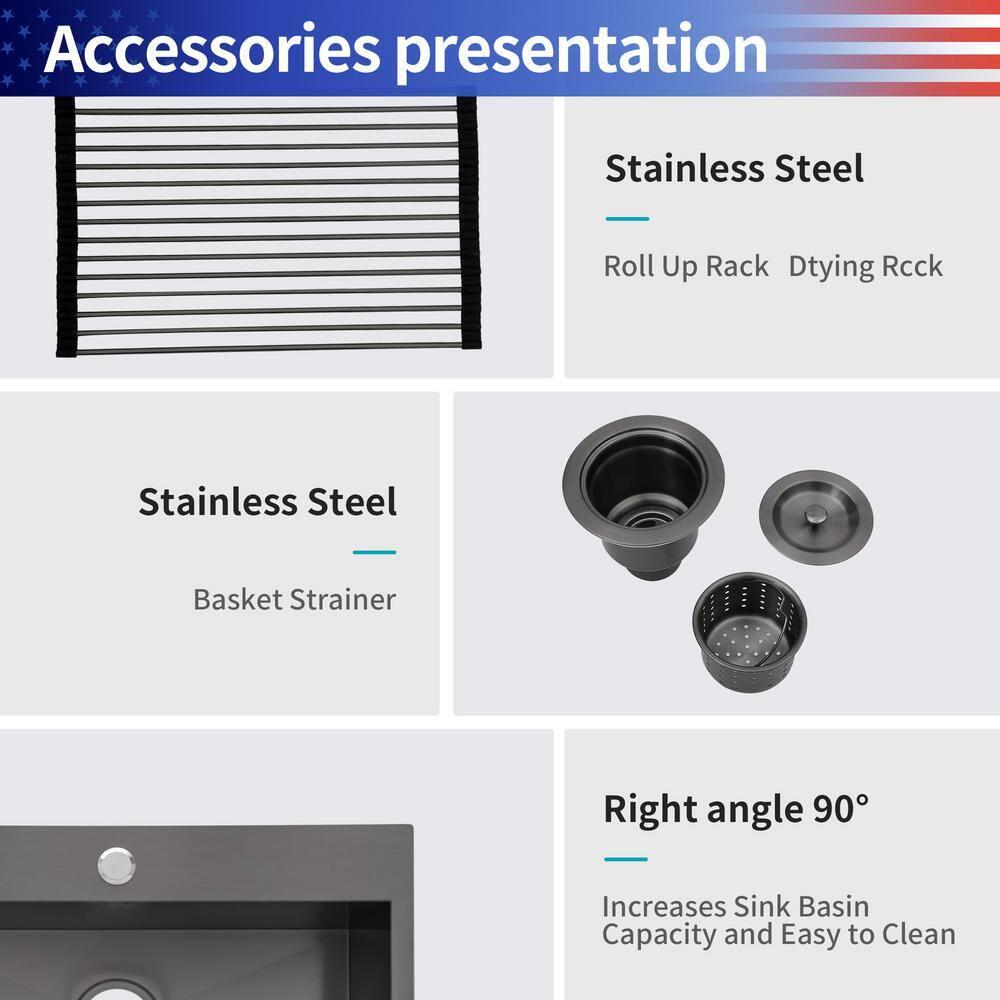 28'' L Drop-In Single Bowl Stainless Steel Kitchen Sink