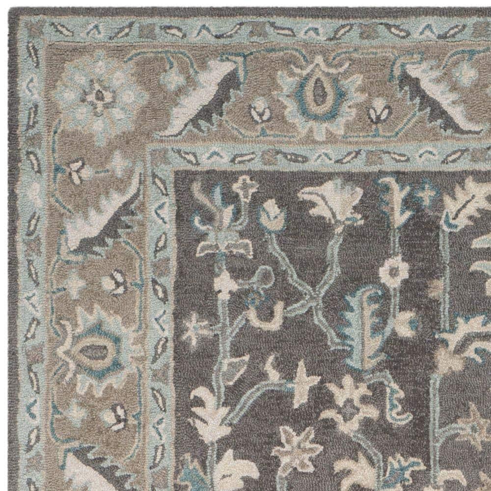 Blossom BLM217 Hand Tufted Area Rug - Dark Grey/Light Brown - 8'x10' - Safavieh.
