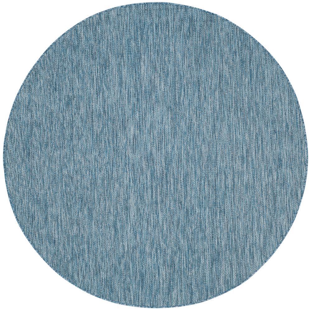 Courtyard CY8520 Power Loomed Indoor and Outdoor Area Rug - Navy/Navy - 4' Round - Safavieh