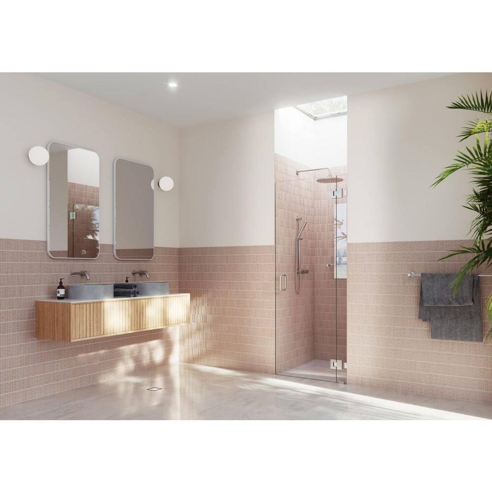 Halo 34 in. x 78 in. Frameless Glass Hinge Shower Door
