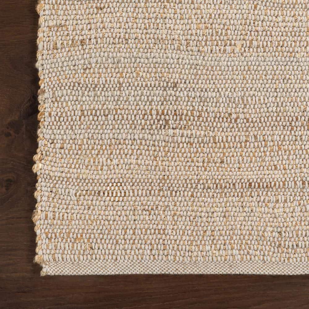 Nuloom 4 Round Elfriede Jute & Cotton Hand Woven Indoor Area Rug, Natural, Solid Rustic Farmhouse Style Natural Fiber Bedroom, Living Room,