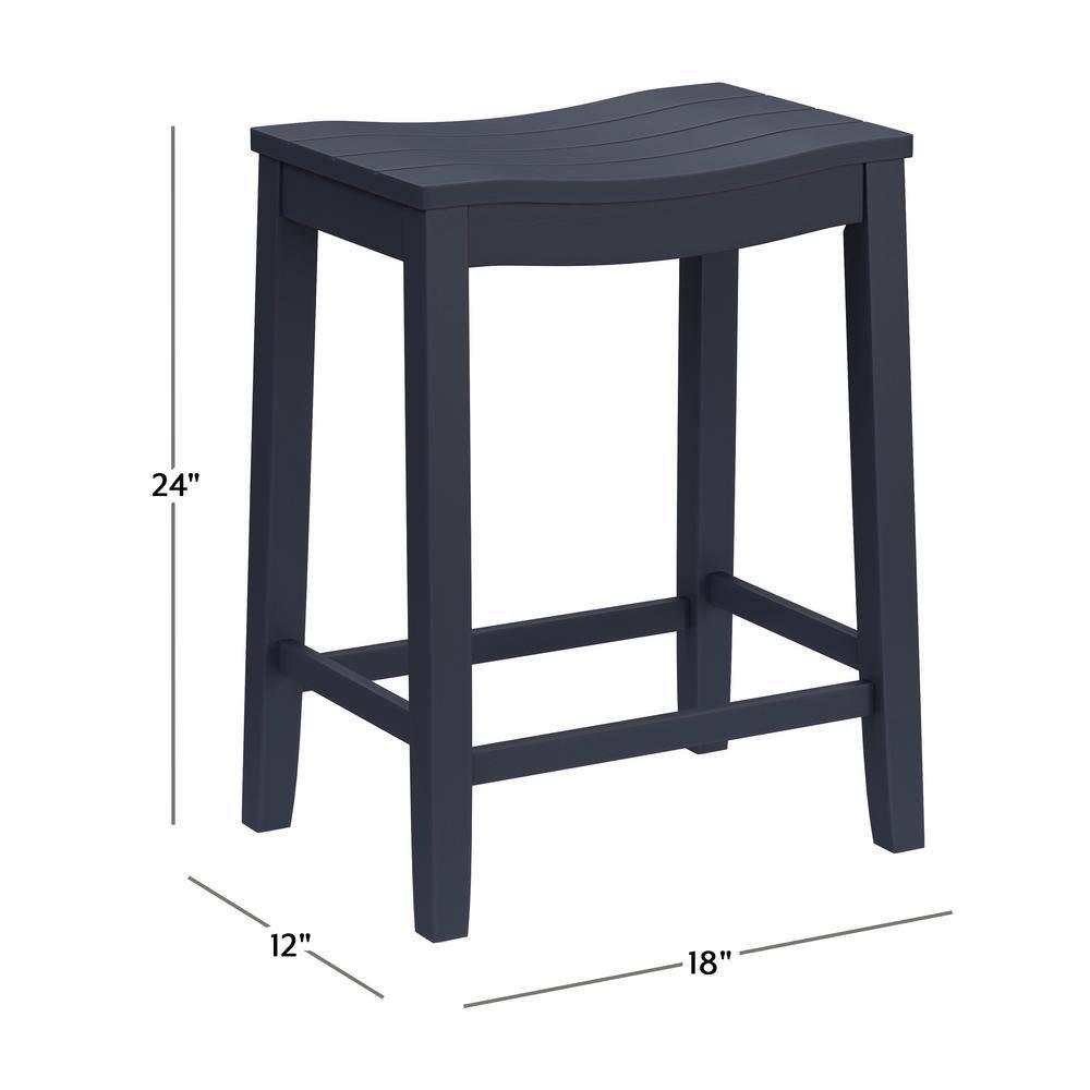 Hillsdale Furniture 30" Fiddler Backless Barstool Navy: Matte Finish, Wood Legs, Fixed Height