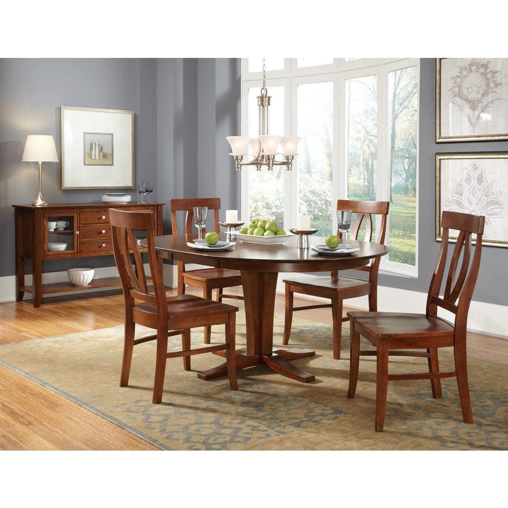 International Concepts Set of 2 Cosmo Verona Splat Back Chairs Espresso: Hardwood Frame, 250lb Capacity