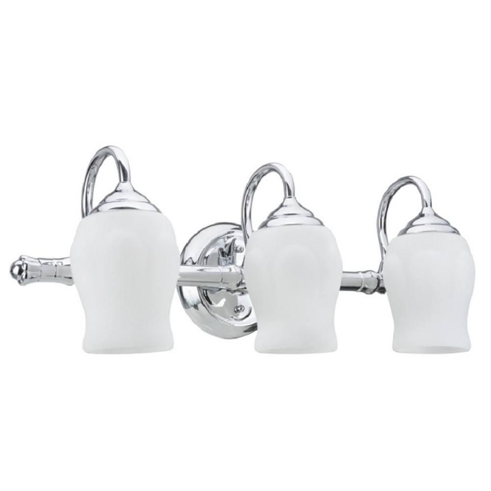 Aspen Creative 62065, 3-Light Bathroom Vanity, 22 1/2" Wide, Transitional Design, Chrome