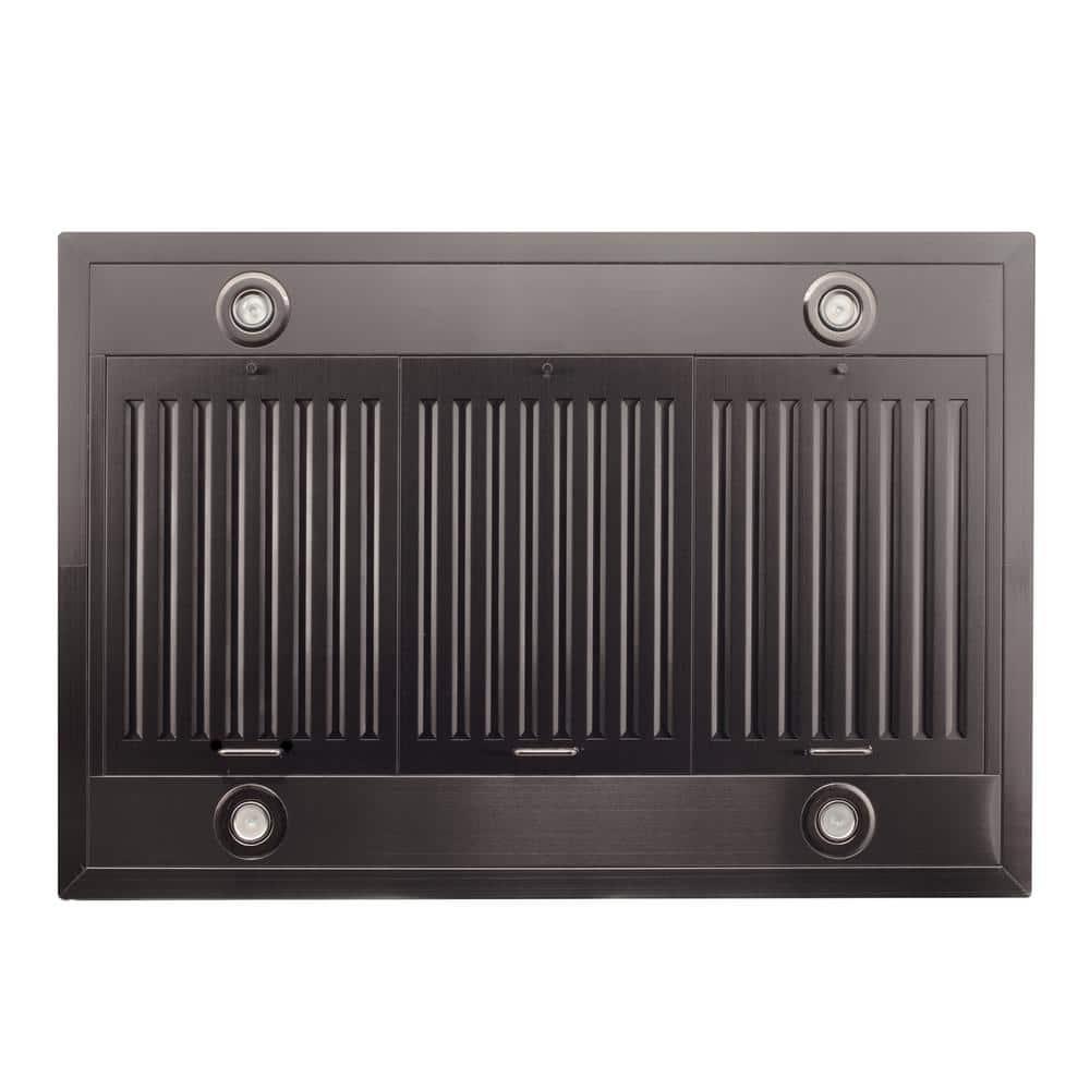 ZLINE 30" Convertible Vent Island Mount Range Hood in Black Stainless Steel (BSGL2iN-30)