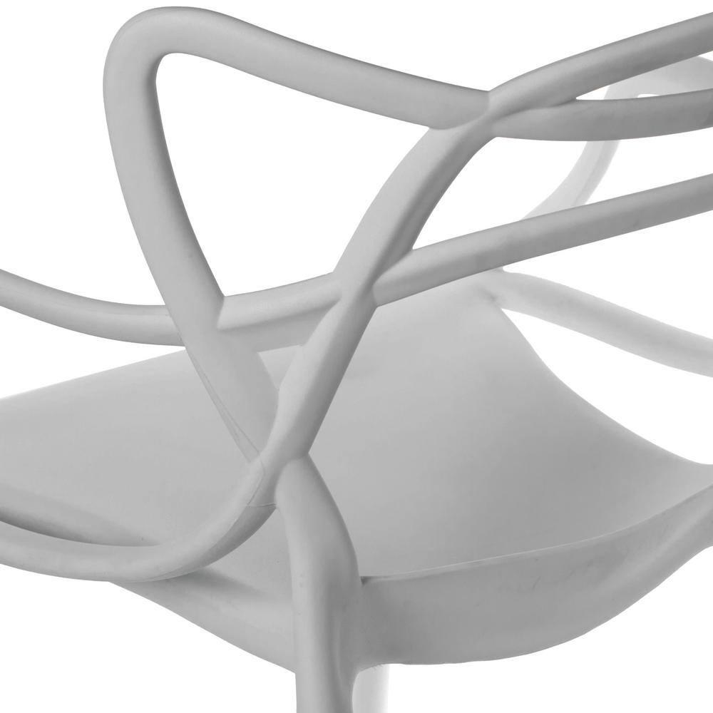 Gray High Back Plastic Molded Arm Chair