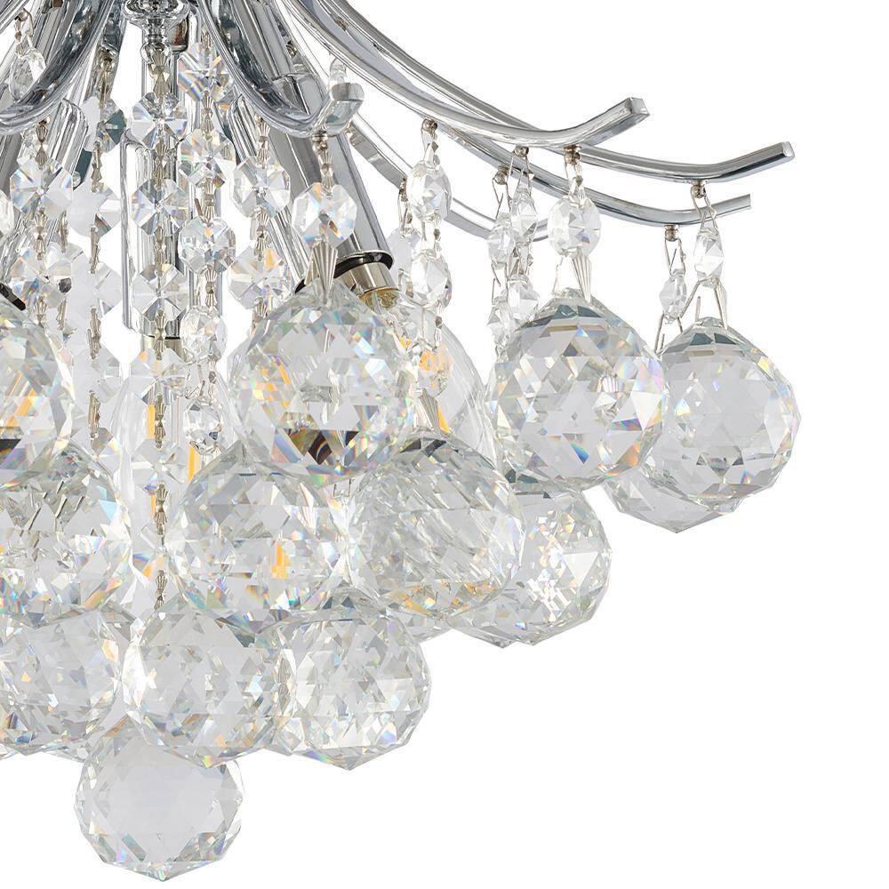 Elegant Chrome 12'' Crystal Semi Flush Mount Lighting