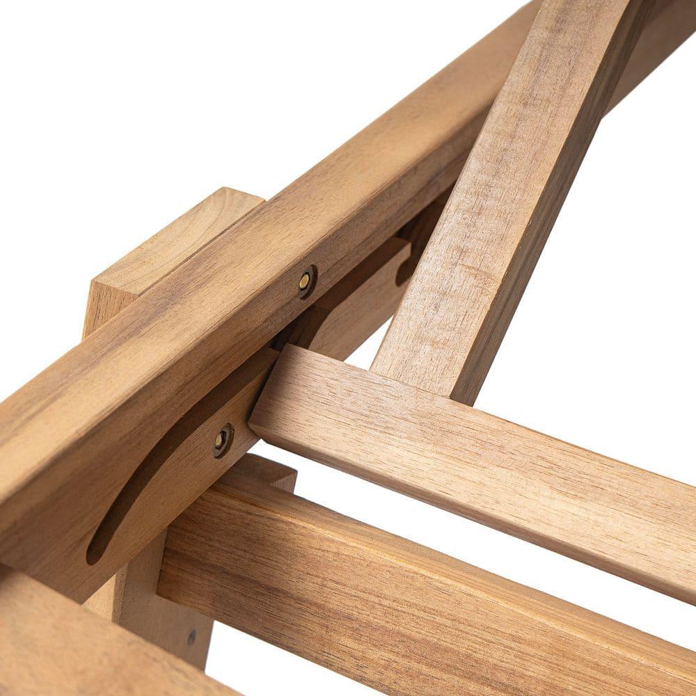 Christopher Knight Home Addison Rustic Outdoor Acacia Wood Chaise Lounge with Rope Seating (Set of 4), Teak/Beige