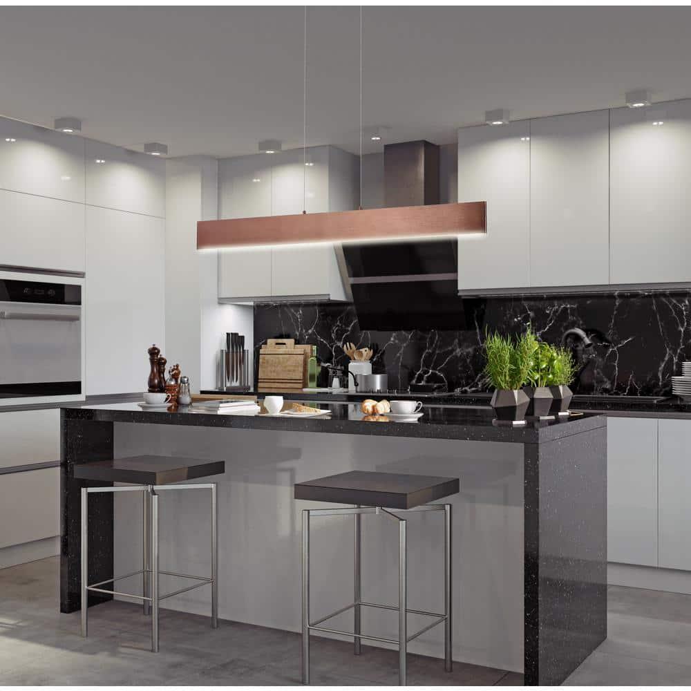Draper 40" Dimmable Adjustable Integrated LED Metal Linear Pendant, Anodized Bronze