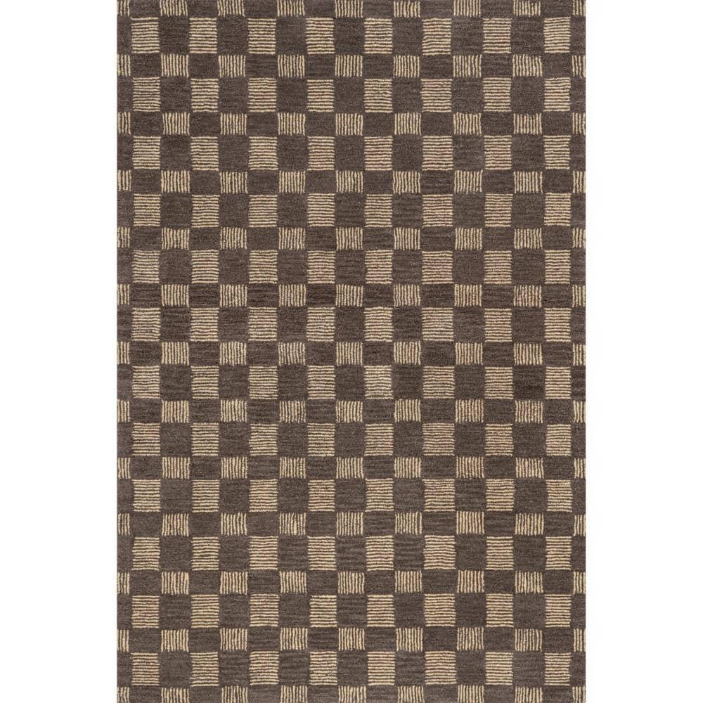 Ebern Designs Quince Checkered Wool Area Rug