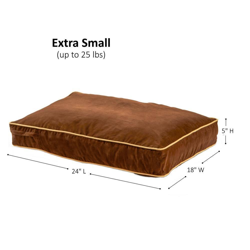 Happy Hounds Buster Rectangle Pillow Style Dog Bed, Cocoa, Extra Small (24 x 18 in.)
