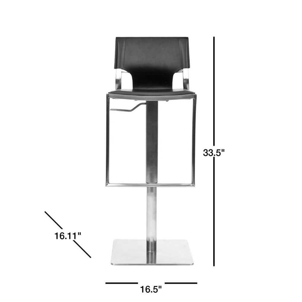 Armondo Gas Lift Swivel Bar Stool - Black - Safavieh