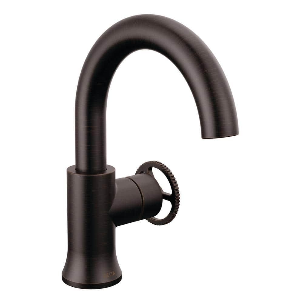 Trinsic Single Hole Bathroom Faucet with Wheel Handle, Single Handle Bathroom Sink Faucet