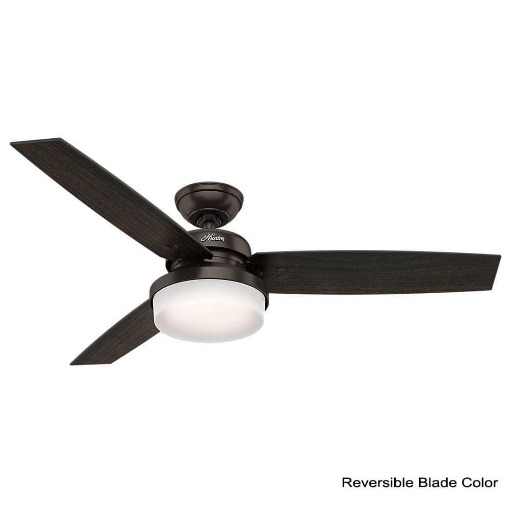 Hunter Fan 52" Sentinel 3 -Blade Standard Ceiling Fan with Remote Control and Light Kit Included