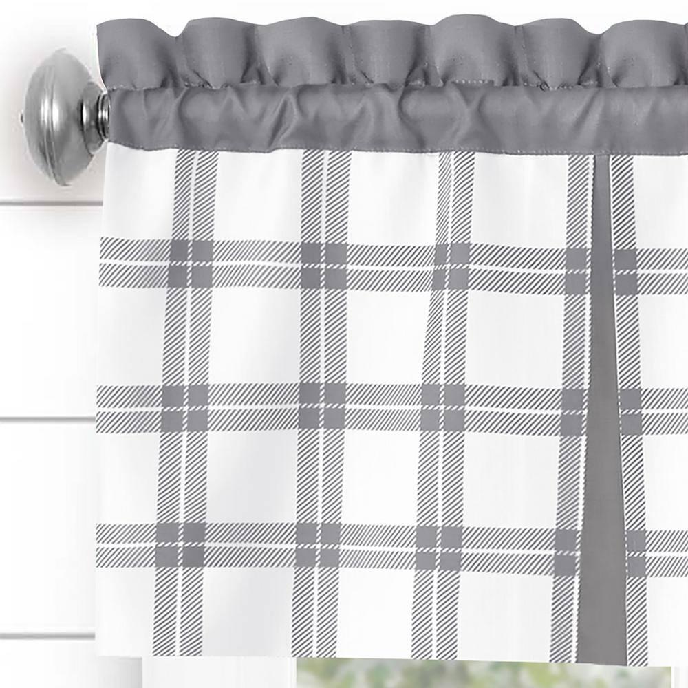 Achim Importing Co Plaid Tailored 58'' W Kitchen Curtain