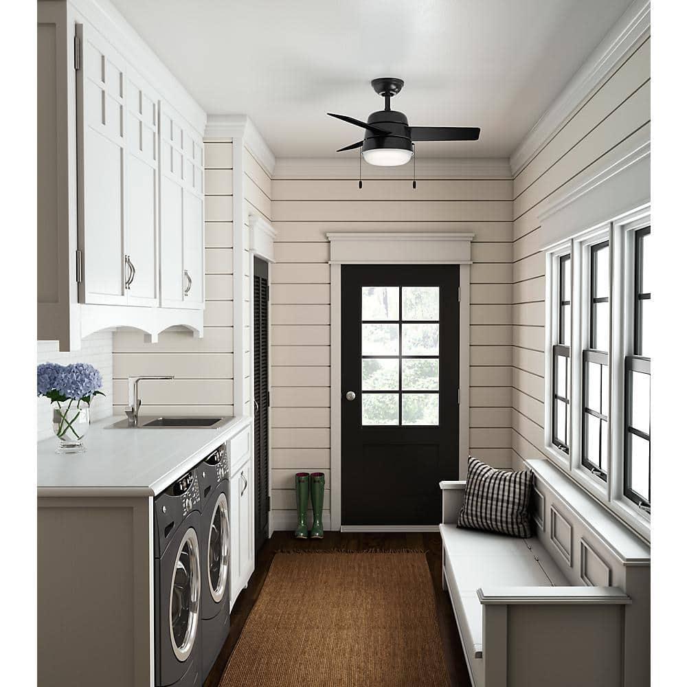Aker 36" 3 - Blade Standard Ceiling Fan with Lights and Pull Chains
