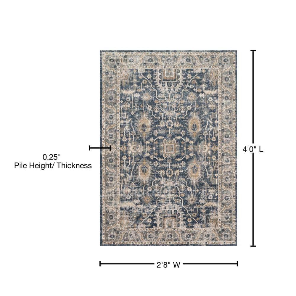 Loloi Teagan Denim / Pebble 2'-8" x 4' Accent Rug
