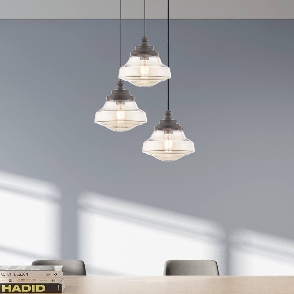 Livex Lighting Art Glass 1 - Light Pendant in  English Bronze