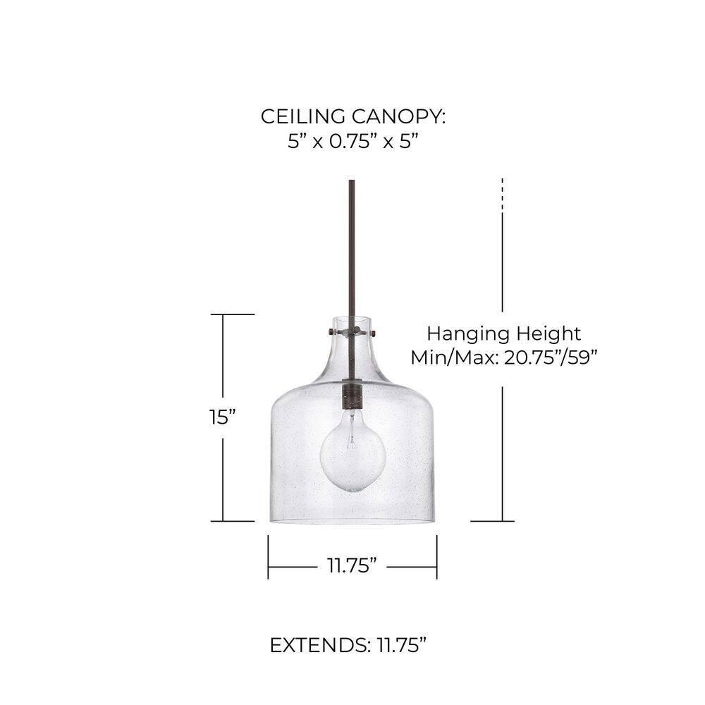Capital Lighting 325717 1 Light 15" Tall Pendant - Bronze