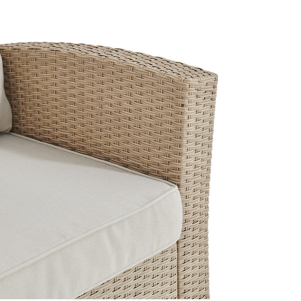 All-Weather Wicker Canaan Outdoor Armchair with Cushions Brown - Alaterre Furniture: Patio Accent Chair, Weather-Resistant
