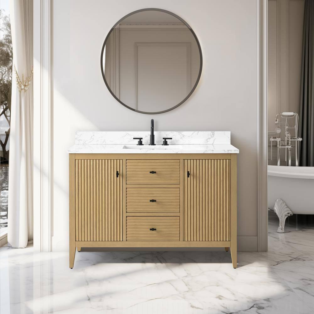 48'' Single Bathroom Vanity with Engineered Marble Top