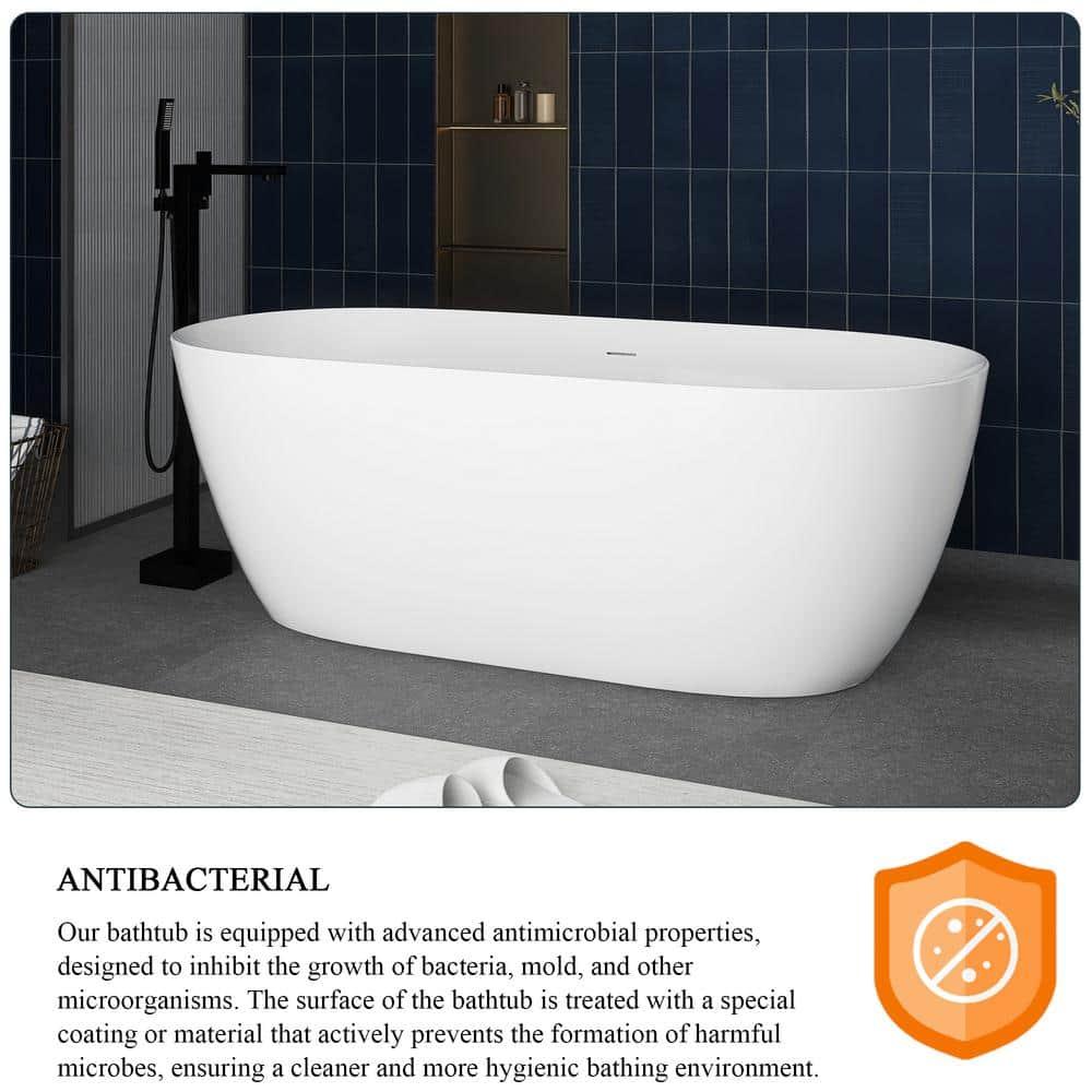 Staykiwi 67'' x 29'' Freestanding Soaking Plastic / Acrylic Bathtub JJCS04BT-67