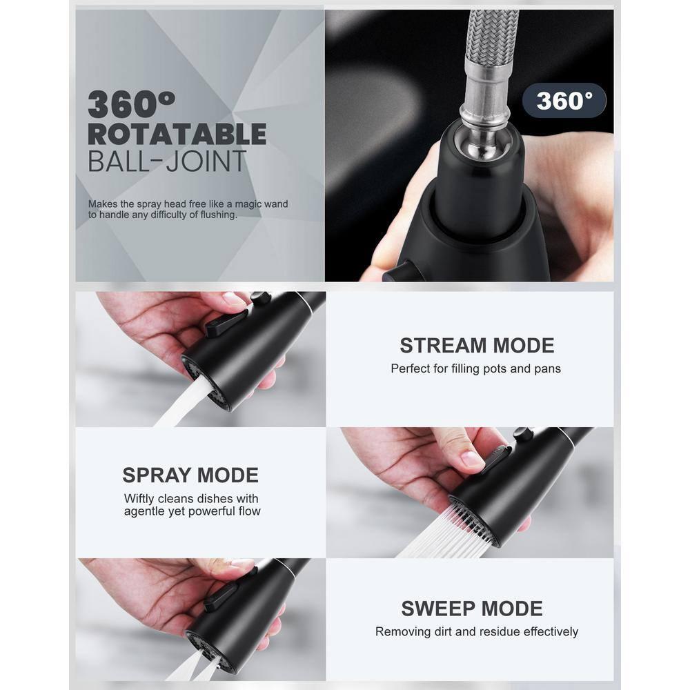 ARCORA ARCORA Stainless Steel  Single Handle Pull-Down Sprayer Kitchen Faucet Set with Touchless Sensor AR7100301B-DC