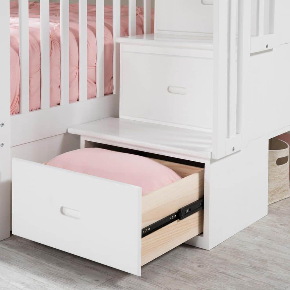 Columbia Staircase Bunk Bed Twin over Twin in Multiple Colors and Configurations