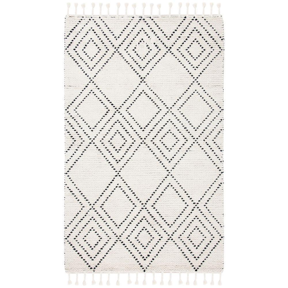 Casablanca CSB676 Hand Loomed Area Rug - Ivory/Black - 4'x6' - Safavieh.