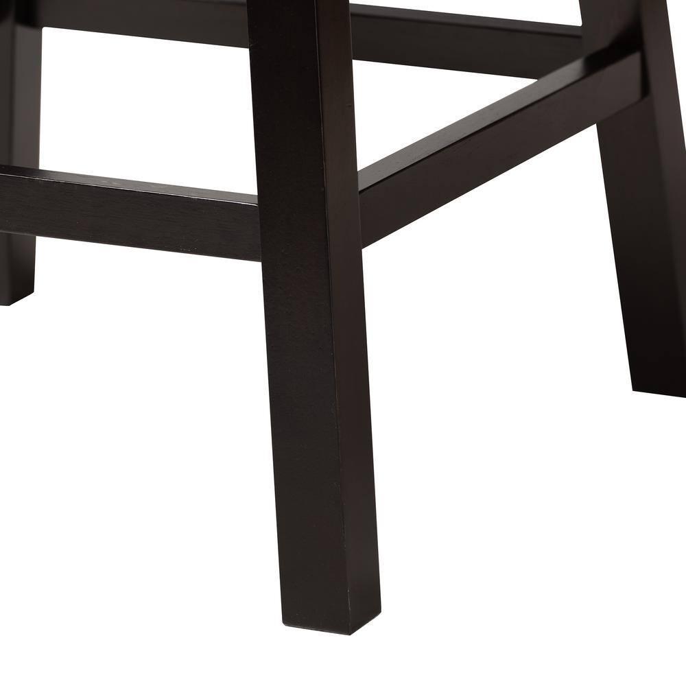 2pc Theron Faux Leather & Wood Swivel Counter Height Barstool Set with Nailhead Trim - Baxton Studio