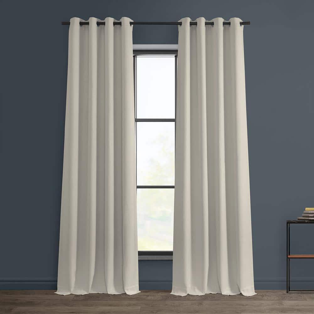 HPD Half Price Drapes Birch Grommet Faux Linen Room Darkening Curtains for Bedroom & Living Room Curtains (1 Panel), Door & Window Curtains 84 inches long, Grommet Curtains & drapes, 50W X 84L